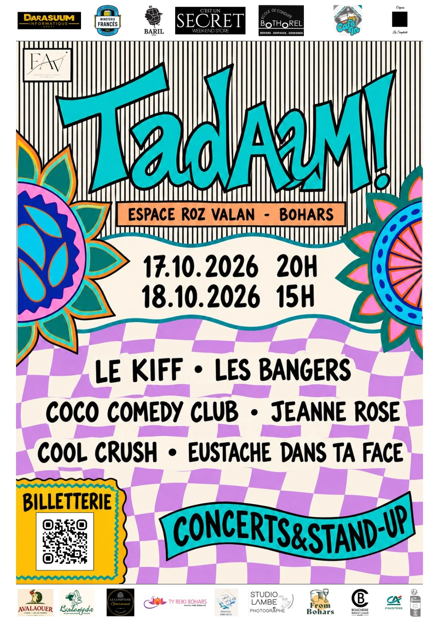Affiche de TADAAM!. Les dates, le lieu et la programmation sont repris sur cette page.